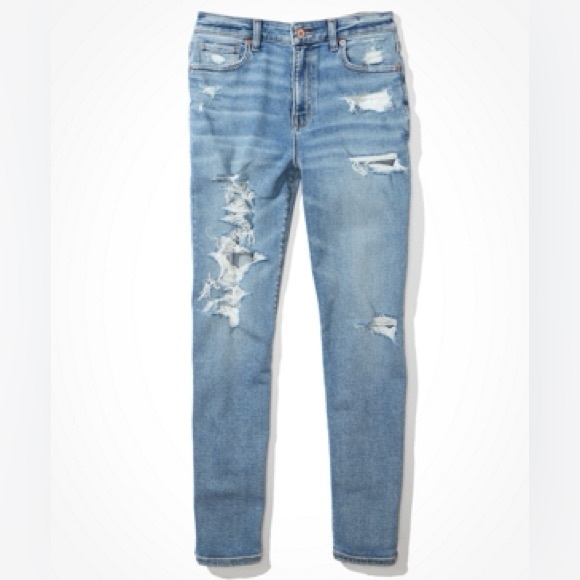 American Eagle Stretch Ripped Mom Jeans - Picture 1 of 4